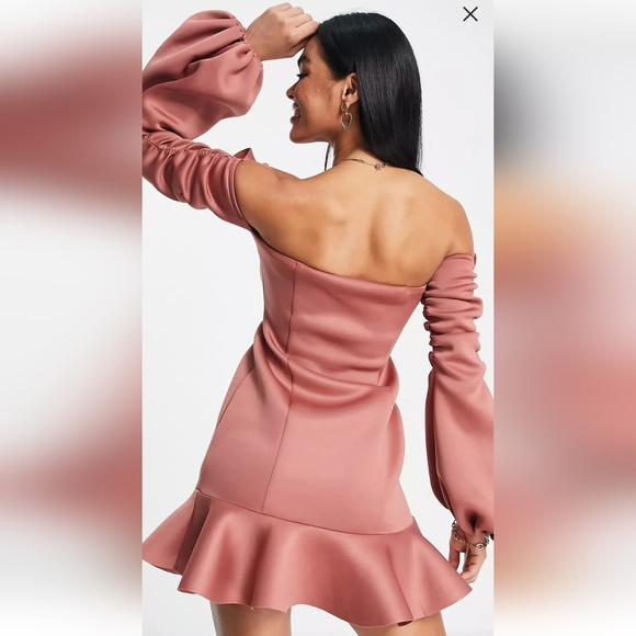 ASOS DESIGN Mini dress in Dusty Pink - Picture 2 of 5